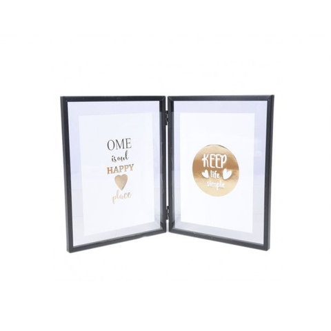ARMN LUCERAME BLACK DOUBLE PHOTO FRAME 6X8 INCHES