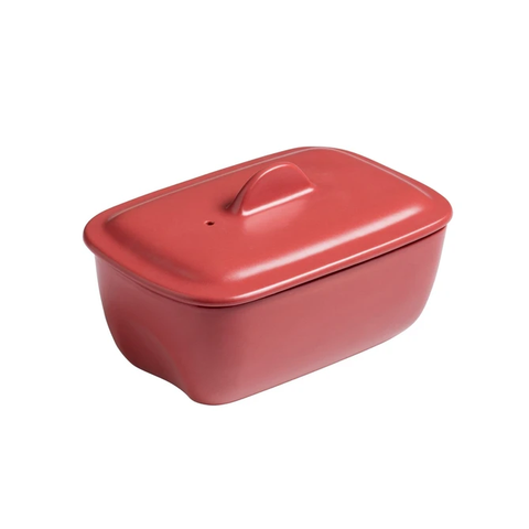 PYREX FORM-TERRIN CURVES WITH LID RED 17CM