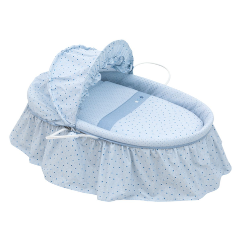 CAMBRASS BABY BASKET WITH FRILLS & HOOD