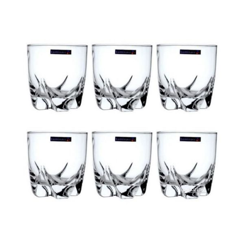 LUMINARC SET OF 6 CLEAR GLASS WATER CUPS 30CL