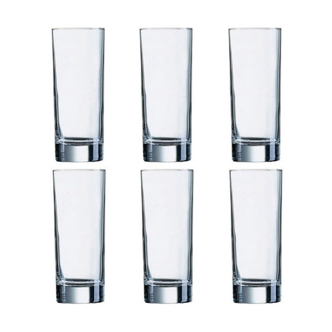 LUMINARC SET OF 6 CLEAR GLASS WATER CUPS 29CL