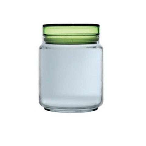 LUMINARC STORAGE GLASS JAR 0.75L - GREEN LID